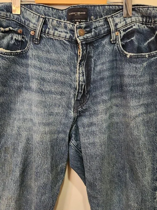Lucky Brand 363 Cotton Linen Vintage Straight Denim Blue Jeans Men's Size 36x32 - Picture 3 of 15